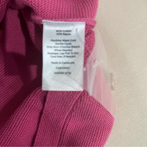 Talbots Mixed Stitch Button Detail Sweater Classic Pink Women’s Size Small - Picture 8 of 11